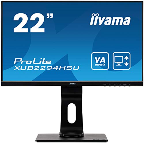 ProLite XUB2294HSU-B1 54,6cm (22 Zoll) VA LED-Monitor Full-HD (VGA, HDMI, DisplayPort, USB2.0) Ultra-Slim-Line, Höhenverstellung, Pivot,