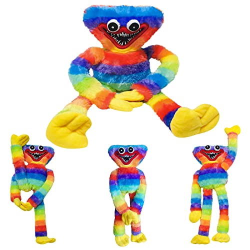 Huggy Wuggy Poppy Playtime Plüsch, 15.7in Huggy Wuggy Plüsch Horror Game Hagiwagi Plüschpuppe Geschenk für Kinder - Regenbogen Poppy Playtime Plush Cover