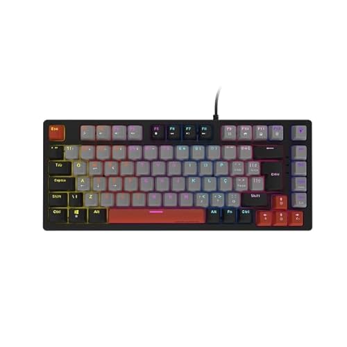 TECLADO MECANICO 75% PCYES KIRIN BLACK VULCAN - SWITCH RED - LED RAINBOW - PTKR75RD