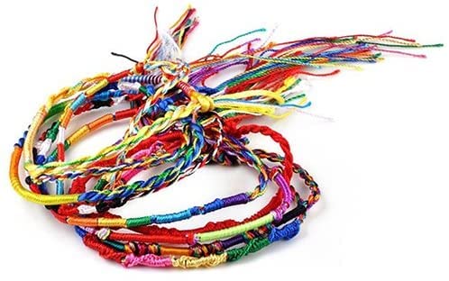 20 piezas al por mayor multicolor trenzado pulseras hechas a mano hilo trenzado pulsera de la amistad pulsera al por mayor cables de regalo para niñas adolescentes niños Practical treatme