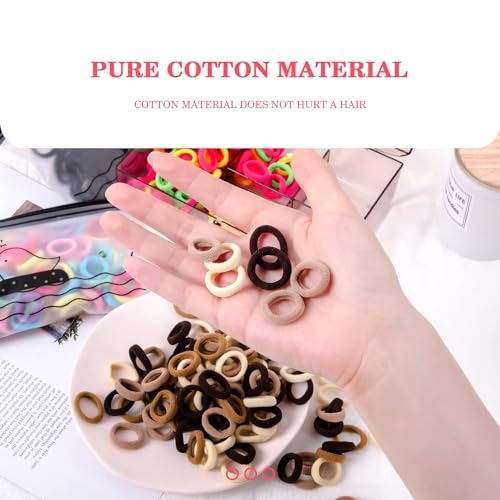 Image of Diversa 400Pcs Baby Hair Ties, High Stretch Seamless Hair Bands, Painless and Damage Free, Small Soft Elastic Cotton Toddler Hair Ties for Girls and Kids (Multicolor)