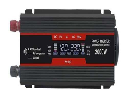 Onduleur 12V 220V convertisseur de tension 2000W pour installation solaire voiture