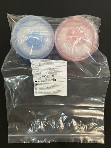 Baby-Puderquasten, Kosmetikpuder-Quasten, Kit mit Behältern, Blau und Rosa, 2 Stück