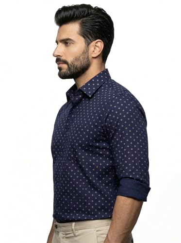 Image of Amazon Brand - INKAST Men's Printed Cotton Shirt | Full Sleeve | Regular Fit | Comfortable Formal Stylish Shirt for Men | Man Shirts for Professional Look