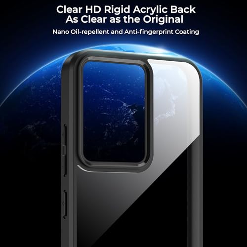 Image of A rtistque Clear Hard Armor Transparent Cover Case for Realme 14T 5G | Anti-Drop Shockproof | TPU Edge | Stylish Design | Camera Protection | Realme 14t 5g Back Cover - Black
