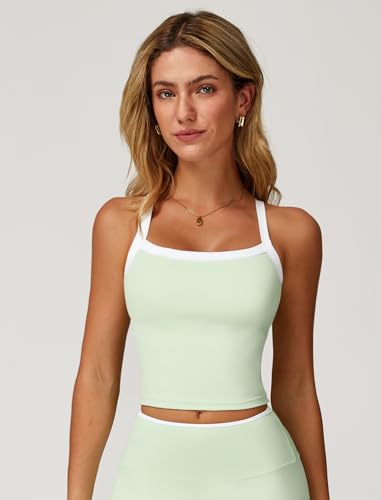 Image of QBGJTD Womens Longline Sports Bras Cross Back Active Gym Yoga Padded Workout Crop Tank Top with Built in Bra