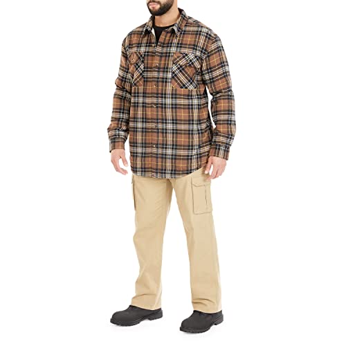 Image of Smith's Workwear Men's Sherpa-lined Cotton Flannel Shirt Jacket