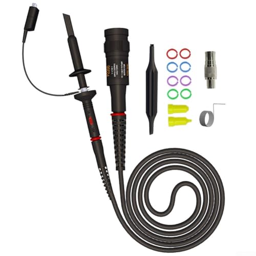 P2200   Juego de sonda osciloscopio de 200 MHz de ancho de banda con interfaz BNC, 1 par de cables compatibles con telescopios virtuales y de mano, elevación de 1.75 ns