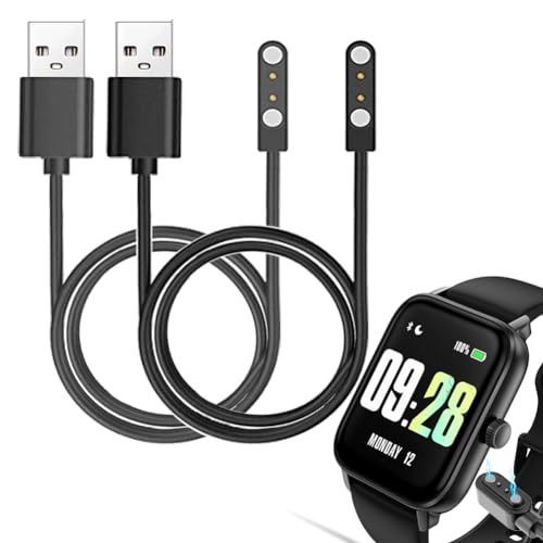 smaate smart watch Cables Compatible with KEEPONFIT IDW21 1.85” smart watch, 2-Pack