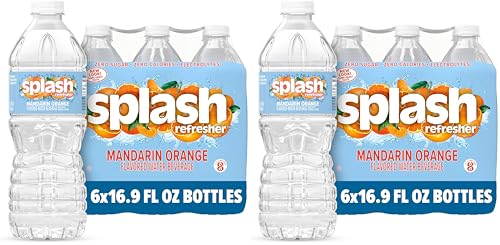 Image of Splash Refresher Mandarin Orange Flavored Water, 16.9 Fl Oz, Plastic Bottle, Pack of 12