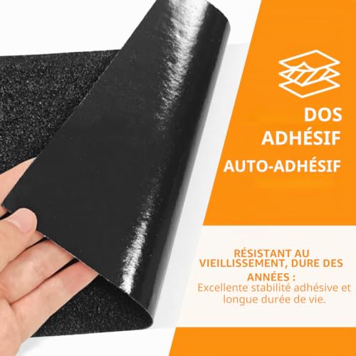 Bande de préhension antidérapante escalier extérieur ruban adhésif noir