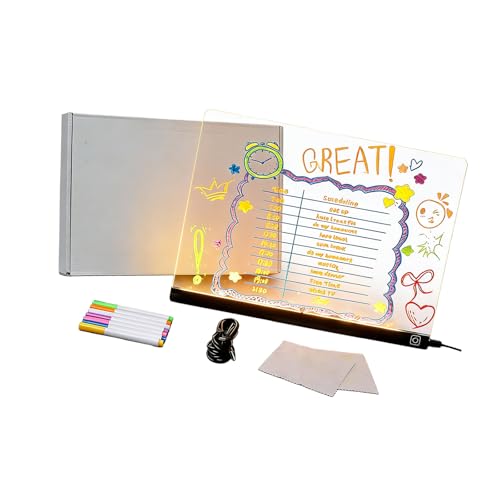 Mesa de dibujo LED alimentada por USB, 7 colores RGB, luz cambiable, 15 x 15 cm, gran superficie para juegos de rol, viajes, cubierta y donaciones, placa de poliacrilato, bocetos artísticos