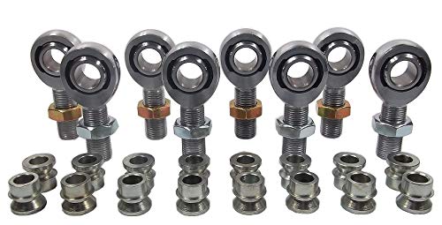 QSC 3/4 X 3/4-16 Chromoly 4-Link Rod End Kit with 3/4-1/2 High Misalignment Spacers, Rod End, Heim Joint