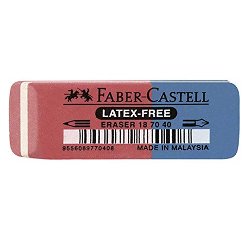 Faber-Castell 187040 ? Eraser Latex Ink/Lead, 7070-40 (Pack of 20), Blue,Red - Image 2