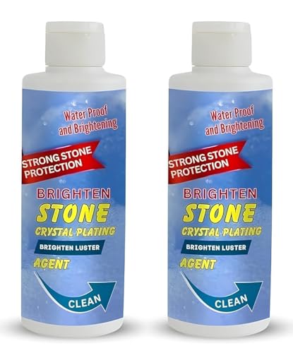KIRMIT 2 Pcs Stone Crystal Plating Brighten Luster Agent for Marble, Granite & Stone, Floor Cleaner Help to Remove Stains Grease Grime Water Spots Fingerprints Smudge (Each 180ml, pack of 2)