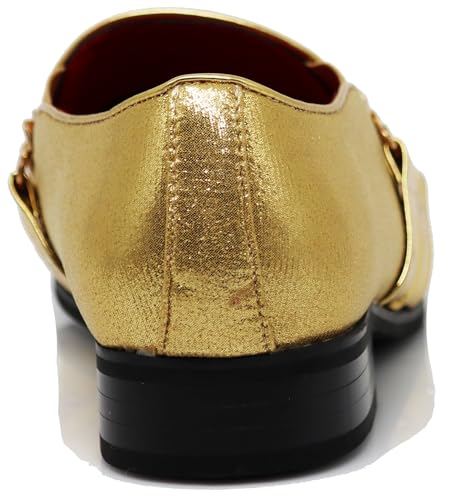 Image of Enzo Romeo Crisino Men Rhinestone Chrome Toe Suede Pointy Buckle Dress Loafer Slip On Shoes