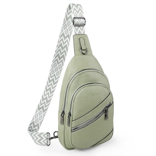 Image of TANTOMI Sling Bag Crossbody Bags for Women Leather Cross Body Bag Trendy Fanny Pack Chest Travel Purse with Adjustable Strap