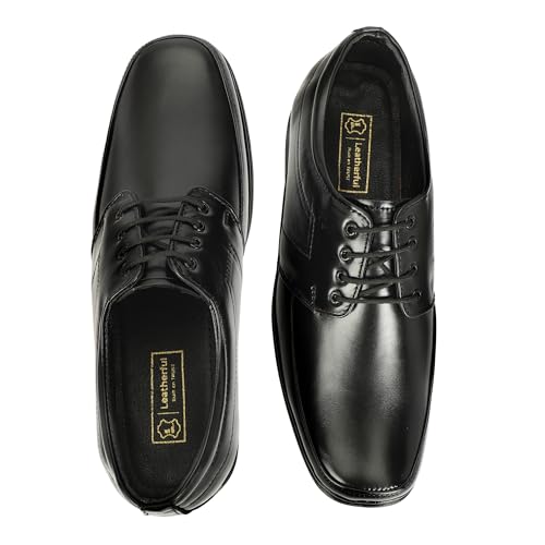 Image of Leatherful Formal Lace-up Derby Shoes for Men | Full Grain Genuine Leather | PU Sole & Nappa Lining | Office | Party | Smart Casual