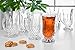 Red Co. 6-Pack Classic Clear Cut Glass 4.5 Oz Footed Turkish Tea Cups with Handles, Etched Design