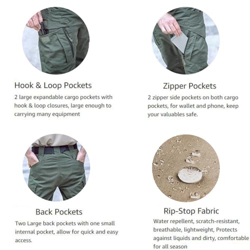 LeSpartan Tactical Pants, Le Spartan Motorcycle Pants, Water Resistant Ripstop Cargo Pants, Lightweight, Outdoor Hiking4