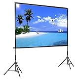84/100/120 Zoll 16:9 Outdoor Leinwand Beamer mit Stativ, Tragbare Knitterfreie Kinoleinwand mit...