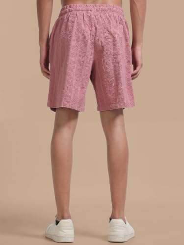 Image of StitchX Men's Airport Look Textured Seersucker Cotton Resort Shorts-S-2XL