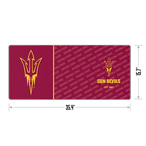 Image of YouTheFan NCAA Arizona State Sun Devils Logo Series Desk Pad | Water And Stain Resistant, Heavy-Duty Non-Slip Rubber Backing, Stitched Edge, Fits Under Mouse, Computer And Keyboard