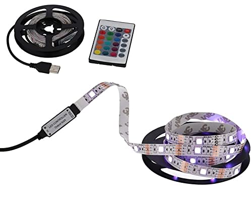 Bandes LED USB de 2 mètres avec couleurs RVB pour TV de 40 à 60 pouces avec contrôle infrarouge (RF) [Classe d'efficacité énergétique A+++]