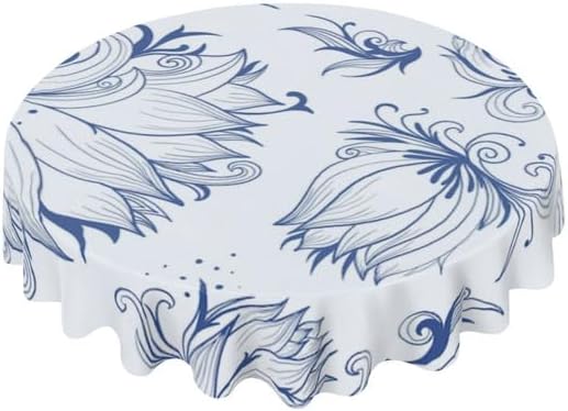 Bidesign Mantel redondo decorativo con estampado floral, impermeable, resistente a las arrugas, resistente a las manchas, mantel de cocina y comedor