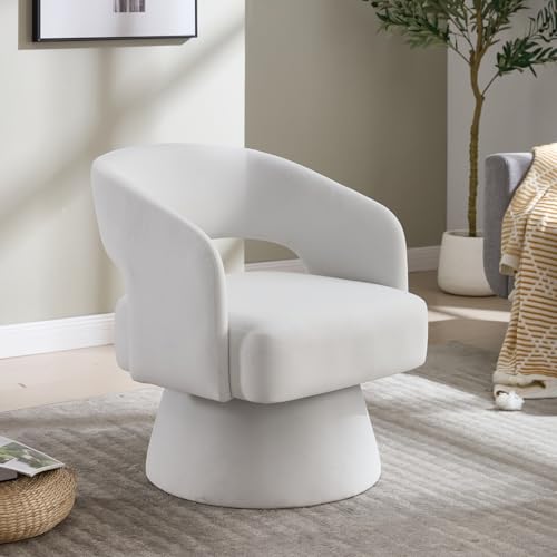 Sweiko Fauteuil décoratif pivotant à 360°, Fauteuil Rond Moderne et Confortable en Velours,...