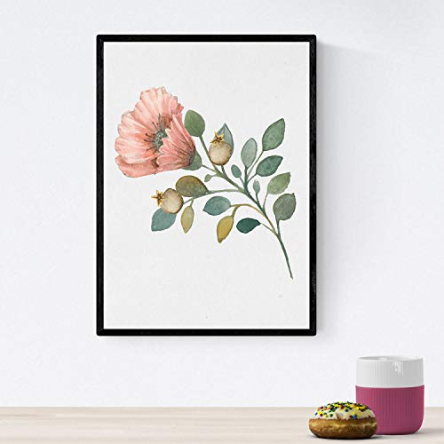 Nacnic Poster de Flores y Plantas. Lámina con Estilo óleo, con imágenes de vegetación, Florales,...