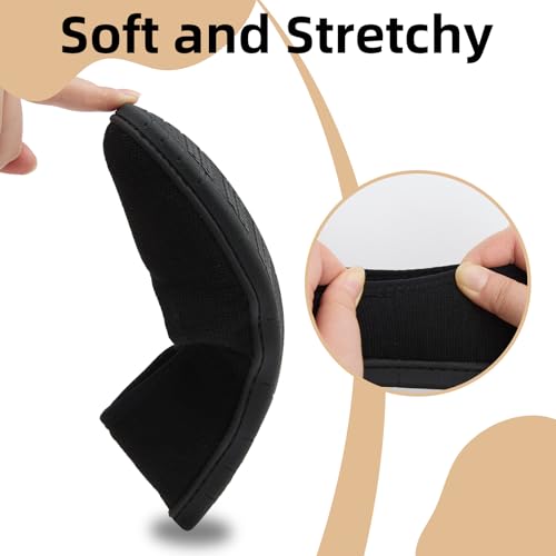 House Shoes for Women Comfy Memory Foam Loafer Slippers for Ladies Non-slip Sole for Comfort Ballet Flat with Closed Back Indoor and Outdoor for All Season Wear Black LightGrey Beige US6-US114