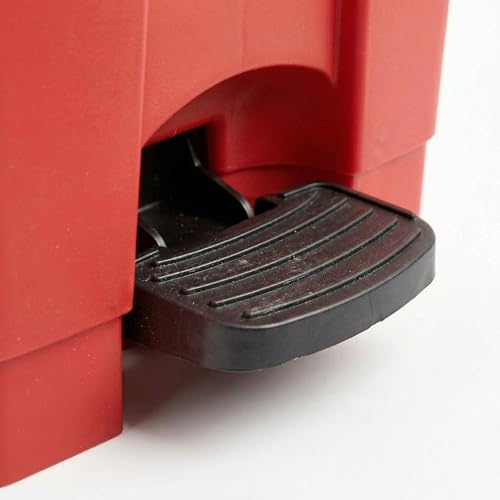 Caneca de basura roja rectangular de 8 galones con pedal miniatura 4