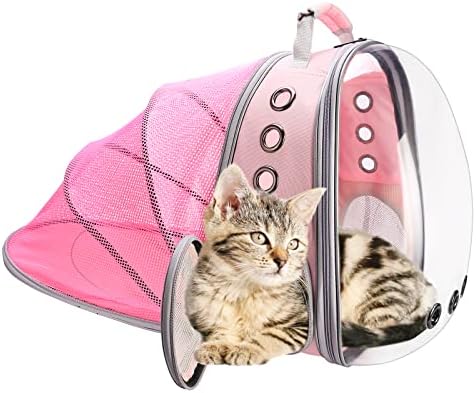 SHARME Cat Carrier Backpacks, Cat Backpack Carrier Bubble, Dog Backpack Carrier for Small Dogs, Fit up to 15 lbs, Airline Approved Pet Carrier, Designed for Travel, Hiking, Walking and Outdoor Use