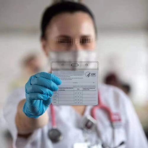 JUNKAI 50 peças de protetor de cartão CDC 10 x 7,6 cm, porta-cartões de identificação com nome e cra