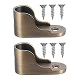 UTHCLO 2 Stück Kleiderstangenhalter aus Zinklegierung Stabile Flanschbefestigung mit Design Einfach zu Montieren Geeignet für Schrank Badezimmer und Bekleidungsläden Bronzefarben