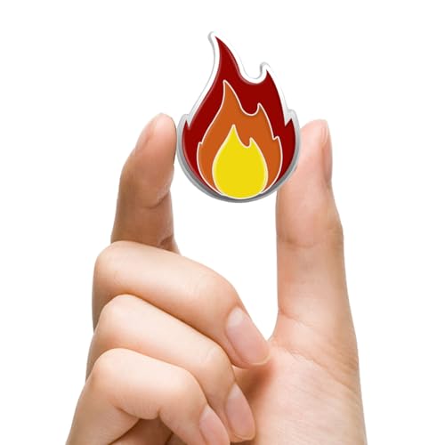 Image of 10 /20 /50 /100 Pack Fire Flame Lapel Pins Bluk - Campfire It's Fire Hard Enamel Pin Gift Accessory Badge Brooch Souvenir For Bags Clothing Backpacks Hat Accessories