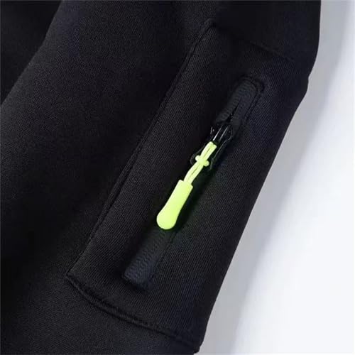 Sweat à capuche cargo homme noir M à quart de zip et poches multiples - 7