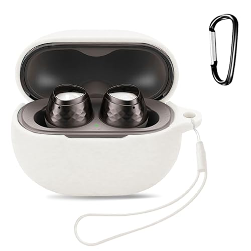 SOUNDPEATS Engine 4 対応 ケース 保護ケース ヘッドホンケース KONXISA シリコン素材 着用しやすい 耐衝撃性 防水防塵 ウォッシャブル カラビナ付き 持ち運びがしやすい【ホワイト】