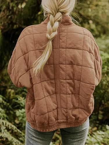 utcoco Women's Causal Lightweight Jacket Stand Collar Long Sleeve Zip Up Winter Coats for Women3