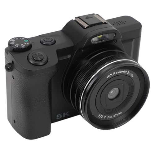 Cámara digital 5K para fotografía, 48 MP, zoom digital 16X, enfoque automático, cámara compacta de vlogging con filtro UV, pantalla de 3.5 pulgadas para viajes