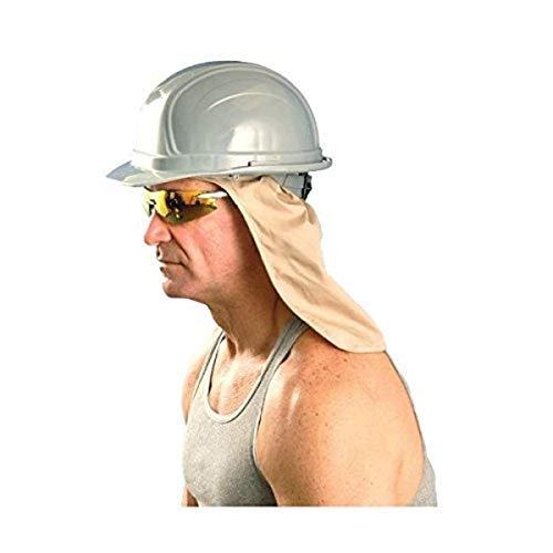 Cooling Hard Hat Neck Shade, w/Terry Sweatband, One Size, Khaki, 971 by OccuNomix
