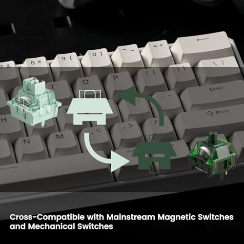 Image of MONSGEEK FUN60 Ultra Rapid Trigger Gaming Keyboard 8k Magnetic Switch TMR Aluminum Wired Keyboard 60% White Shine-Through MagMech, Glare Magnetic Switch