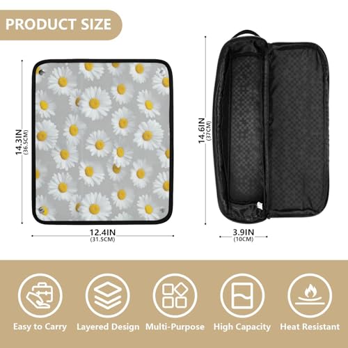 Bolso de viaje Daisy Gray Hot Hair Tools para planchas de pelo, rizadores, secador y organizador portátil resistente al calor miniatura 4
