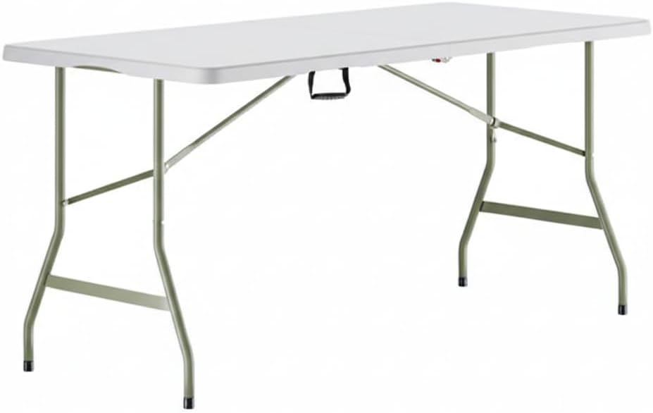 Set of 10 Granite White Plastic Bi-Folding Rectangular 30" by 96" Event Tables for Bistro, Restaurant, Wedding, Hotel, Banquet