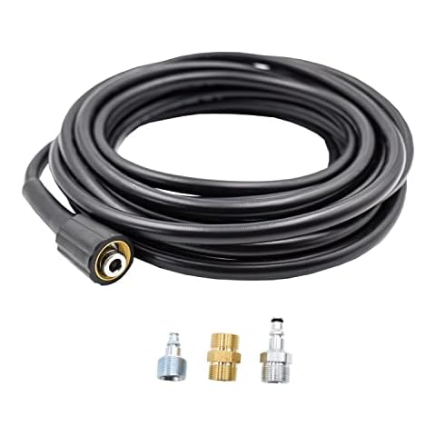 AR Blue Clean PW909UH-R 25 Foot High Pressure Hose Kit. Includes 25’ Super Soft Hose, 100 Series Transfer Adapter, 300 Series Transfer Adapter, Garden Hose Extension Adapter. 2900 Max PSI, 1.7 GPM Cover
