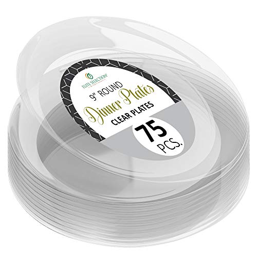 Buy Clear Disposable Plastic 9” Plates Pack Of (75) Elegant Dinner