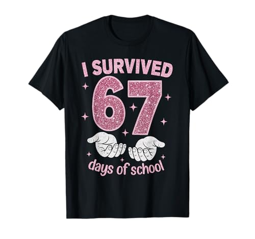I Survived 67 Days of School Gen Alpha Slang 6 7 Hands T-Shirt