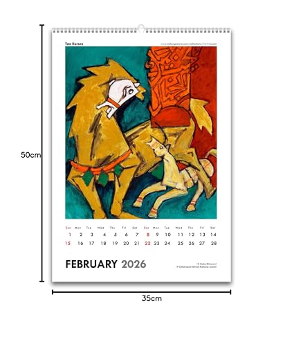 Image of Tallenge - 2026 Desk Calendar - M F Husain - Art By Indian Master - 6 x 9 Inches for Home & Office (Paper, Desk Calendar)