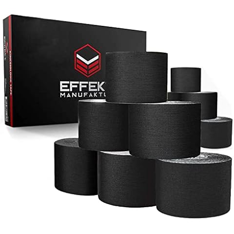 Effekt Manufaktur [5 m x 5 cm] Kinesiology Tape in Many Colours, Waterproof and Elastic, Extra Strong Kinesio Tape (12 Rolls Set) Cover